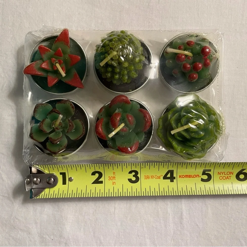 Succulent and Cactus Tealight Candles Set of 6